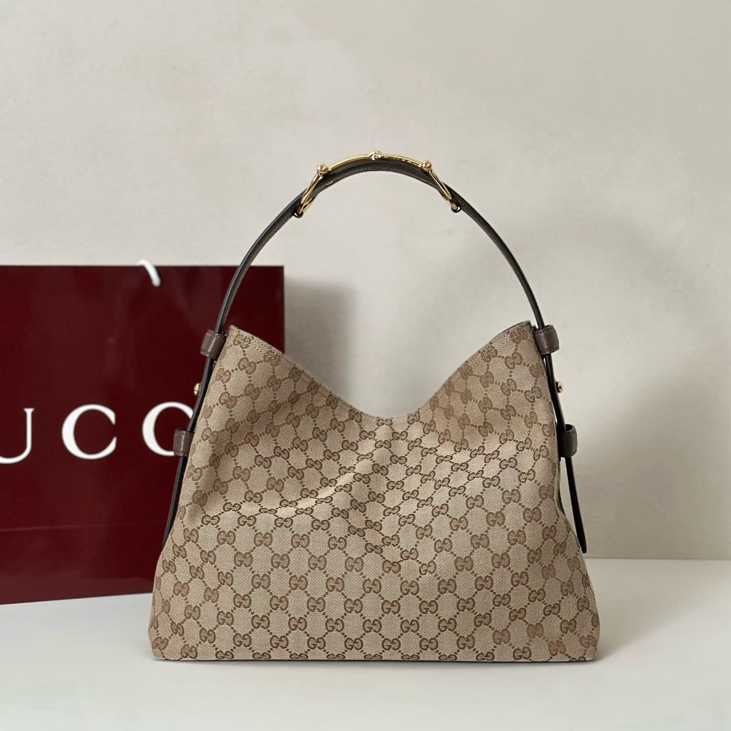 Gucci Beatrix medium tote bag 850926 Beige GG canvas High