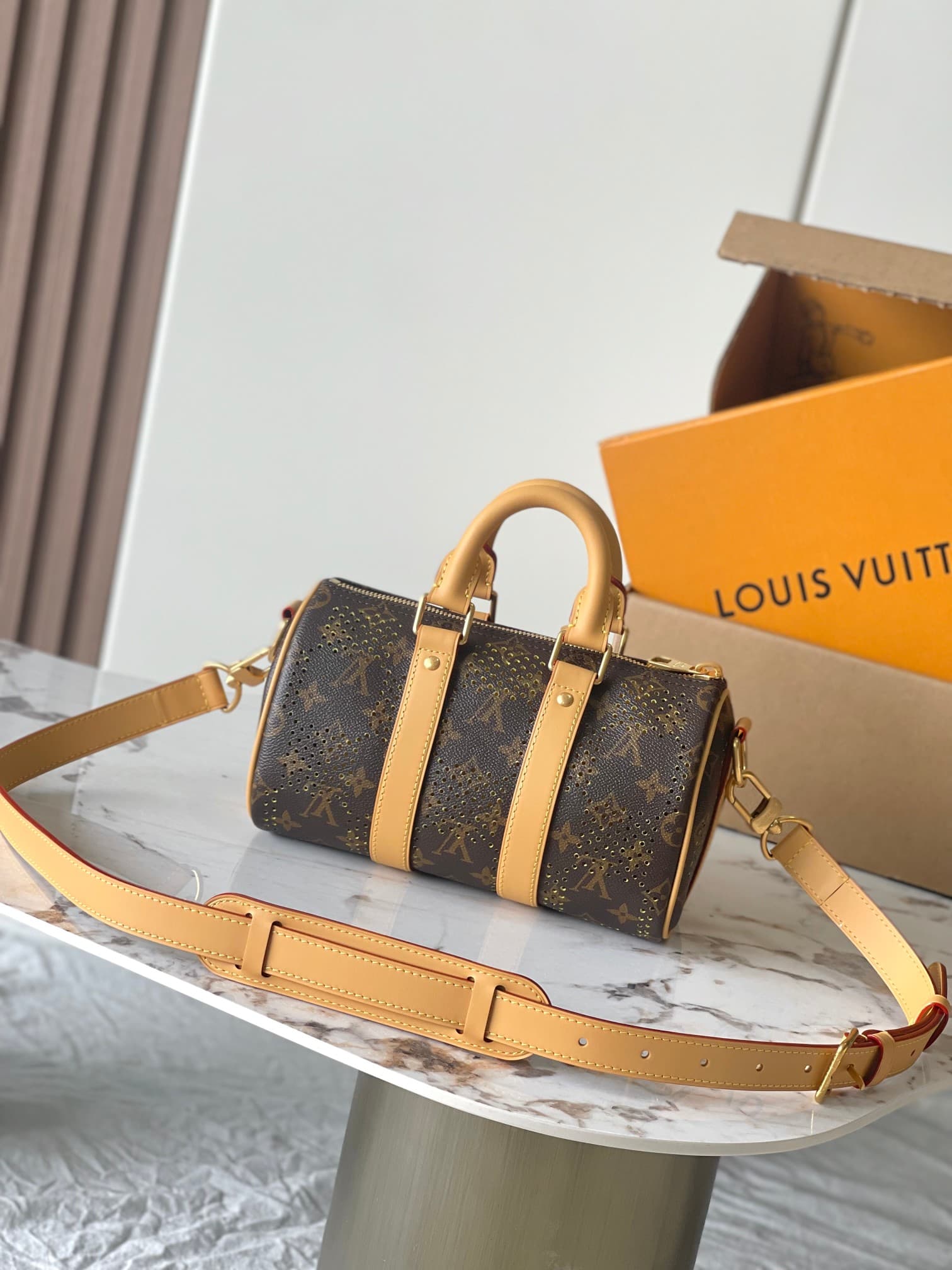 Louis Vuitton Keepall Bandoulière 25 Monogram/Yellow Grid coated canvas M29296 High