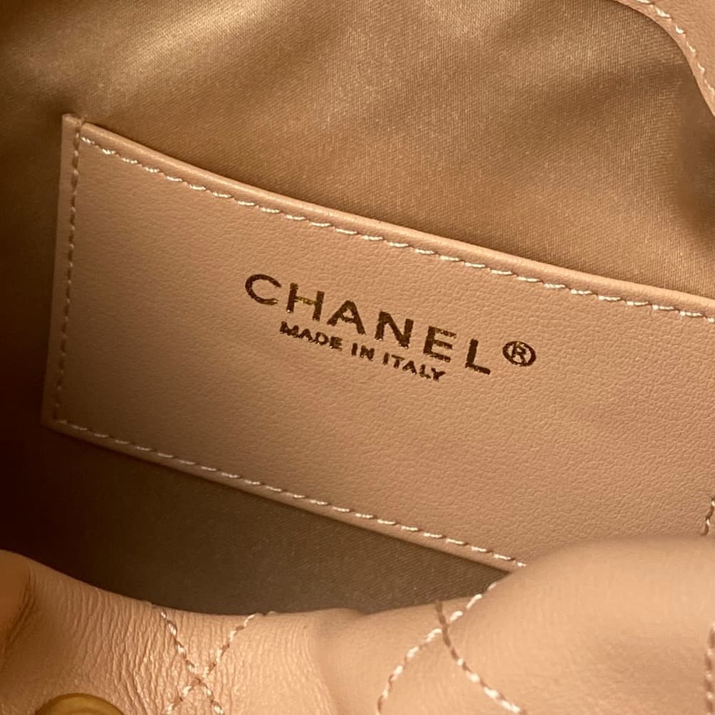 Chanel Hobo Handbag Calfskin & Gold-Tone Metal AS5976 Beige A