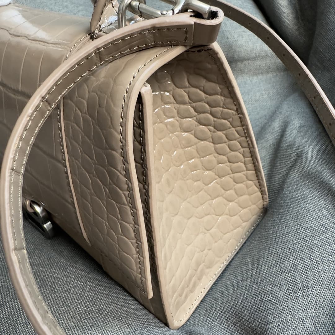 WOMEN'S HOURGLASS S TOP HANDLE BAG Crocodile Khaki High