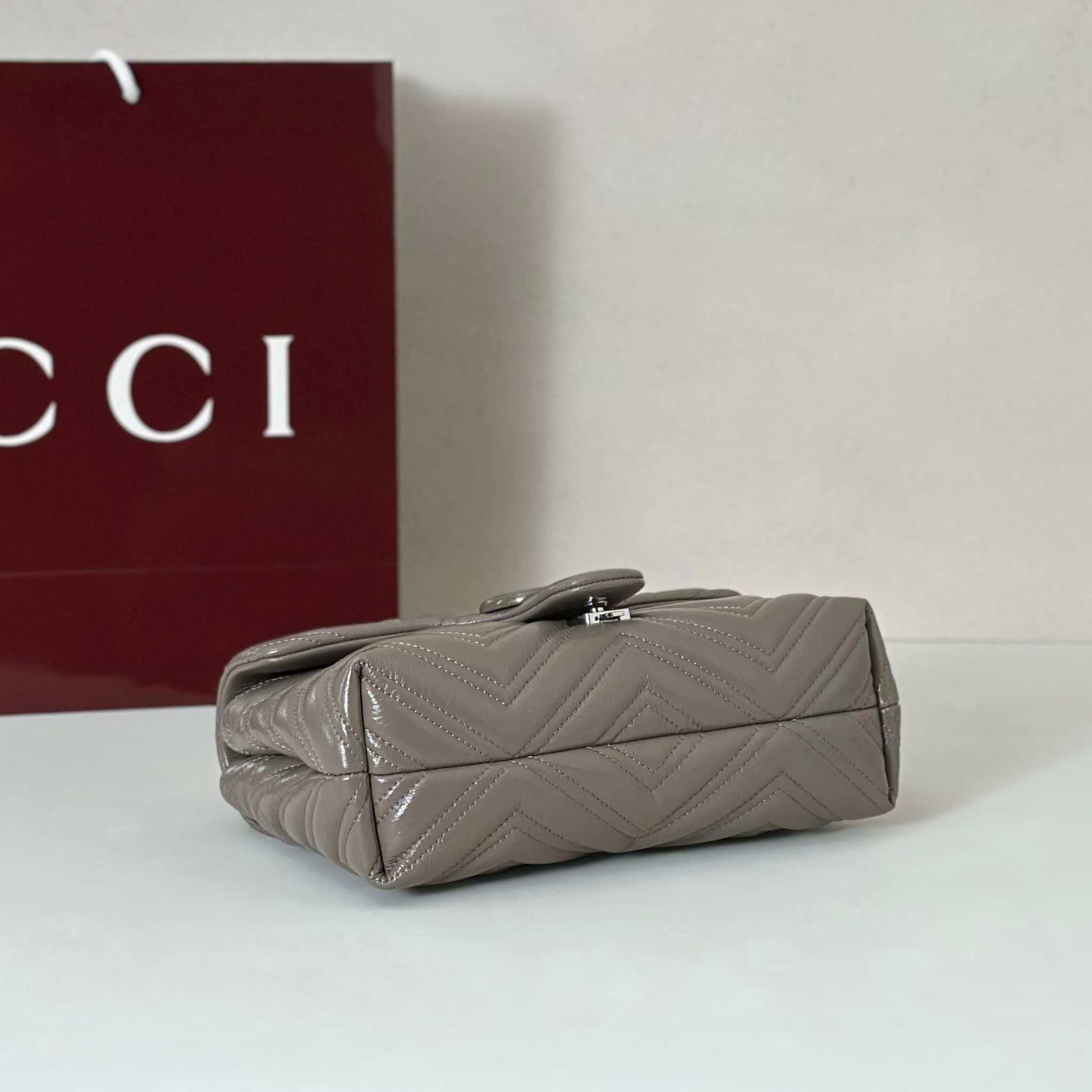 Gucci GG Marmont Small Shoulder Bag 855371 Grey High