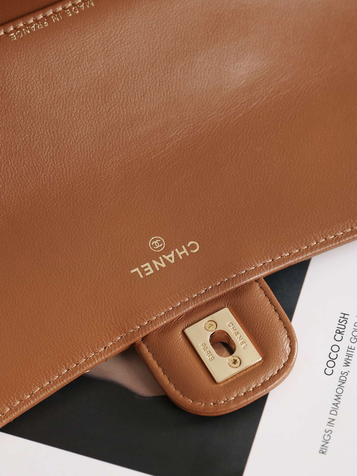 Chanel Clutch with chain Lambskin & Gold-Tone Metal Camel AP5280 A