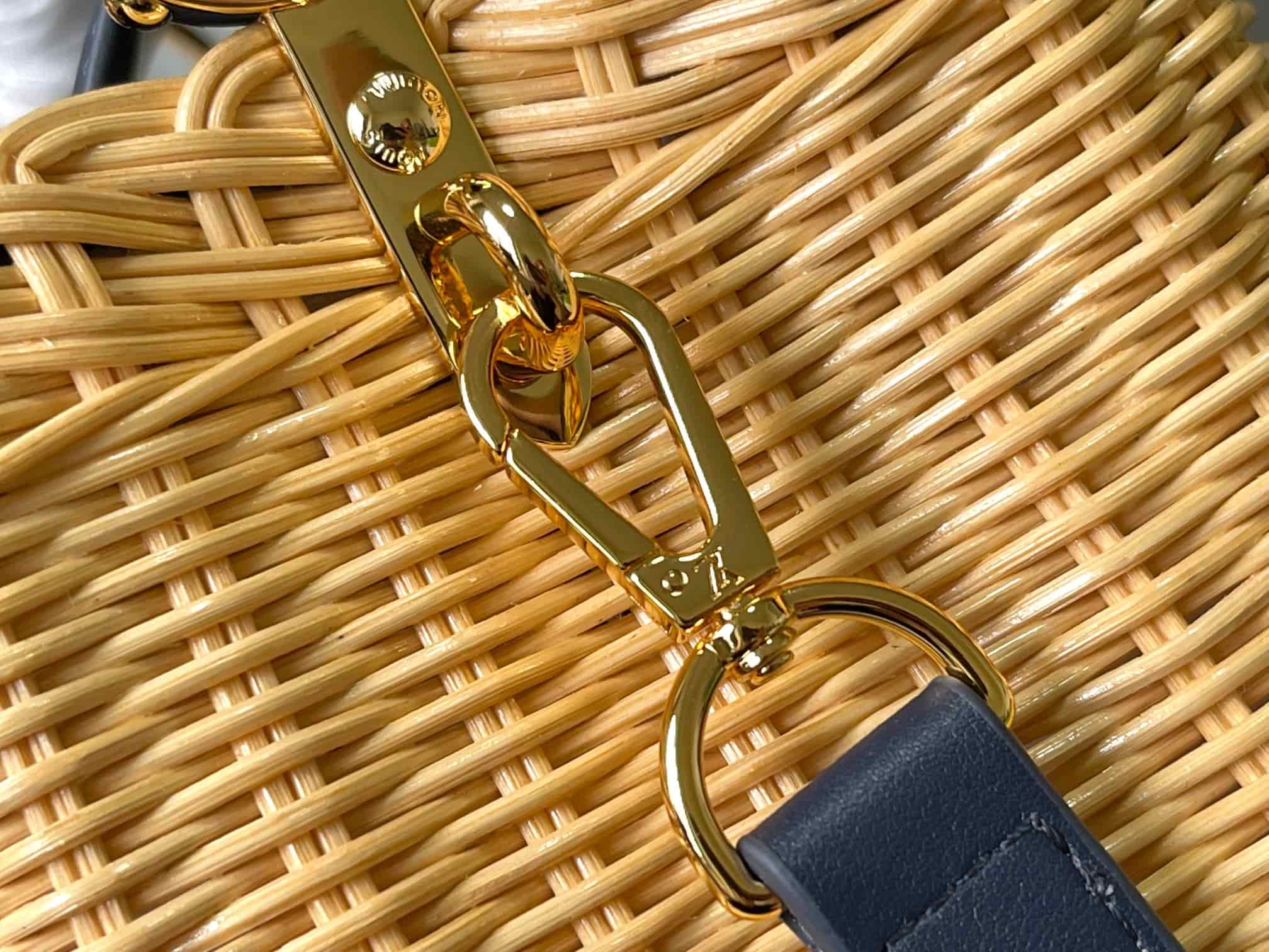 Louis Vuitton Capucines BB Rattan and cowhide leather M14366 Navy Top