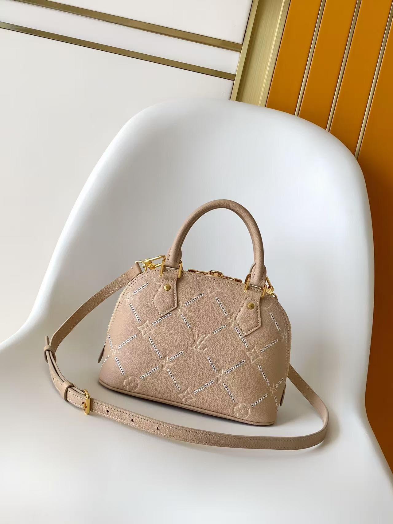 Louis Vuitton Alma BB Hazelnut Couture Monogram Empreinte Leather M28458 High