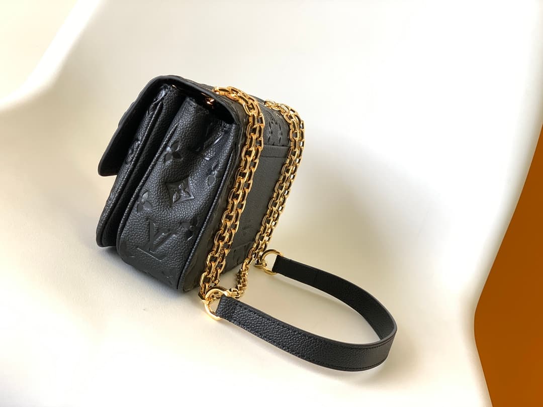 Louis Vuitton Marceau Black Embossed grained cowhide leather M46200 High