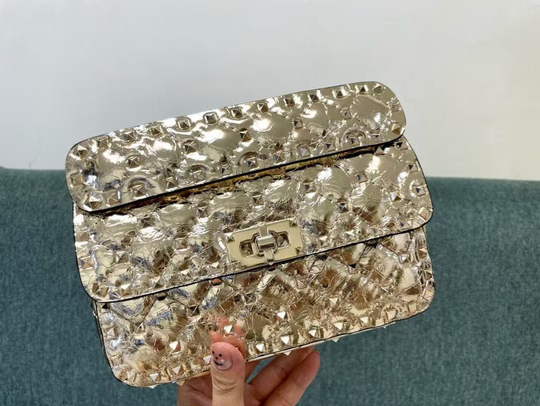 Valentino Spike Small Bag Metallic Lambskin High
