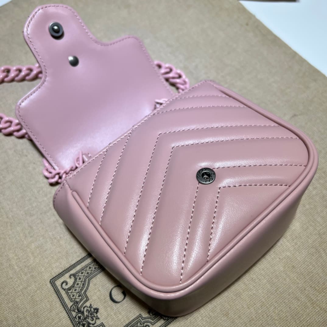 Gucci GG Marmont belt bag ‎739599 pink High