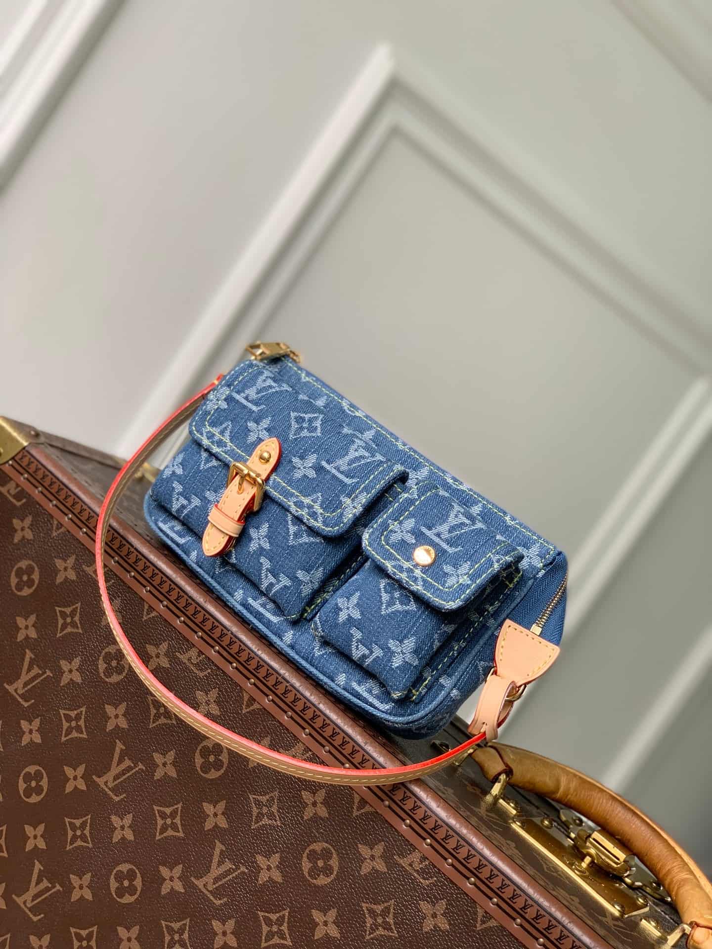 Louis Vuitton Pochette Accessoire Cargo Blue Denim M27602 High