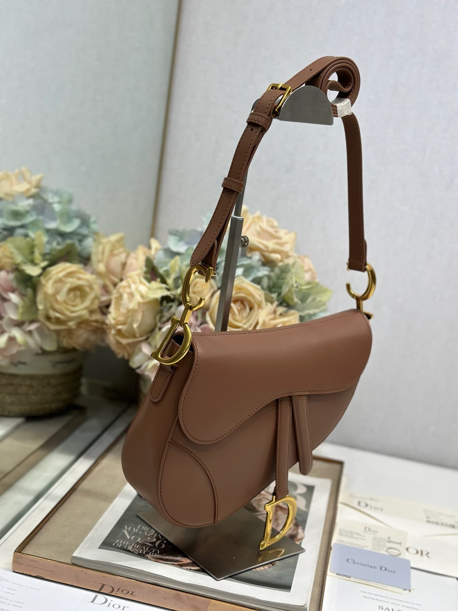 Mini SADDLE BAG Calfskin Brown High