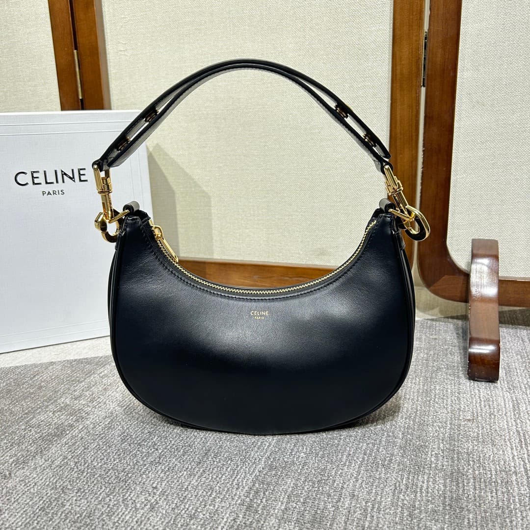 Celine Medium Strap Ava Bag in Smooth Calfskin Black High