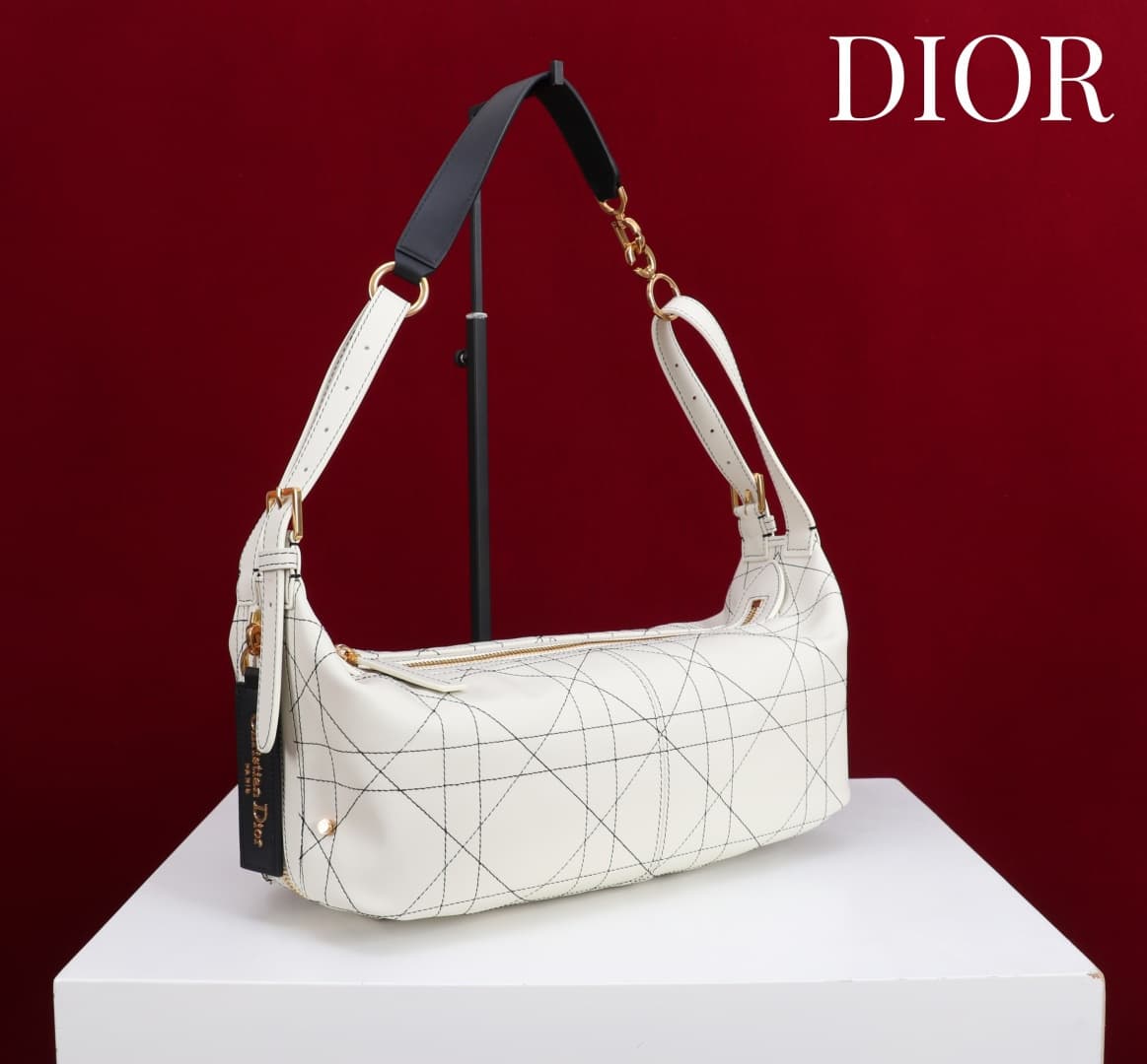 Medium D-Journey Bag in Crinkled Calfskin High