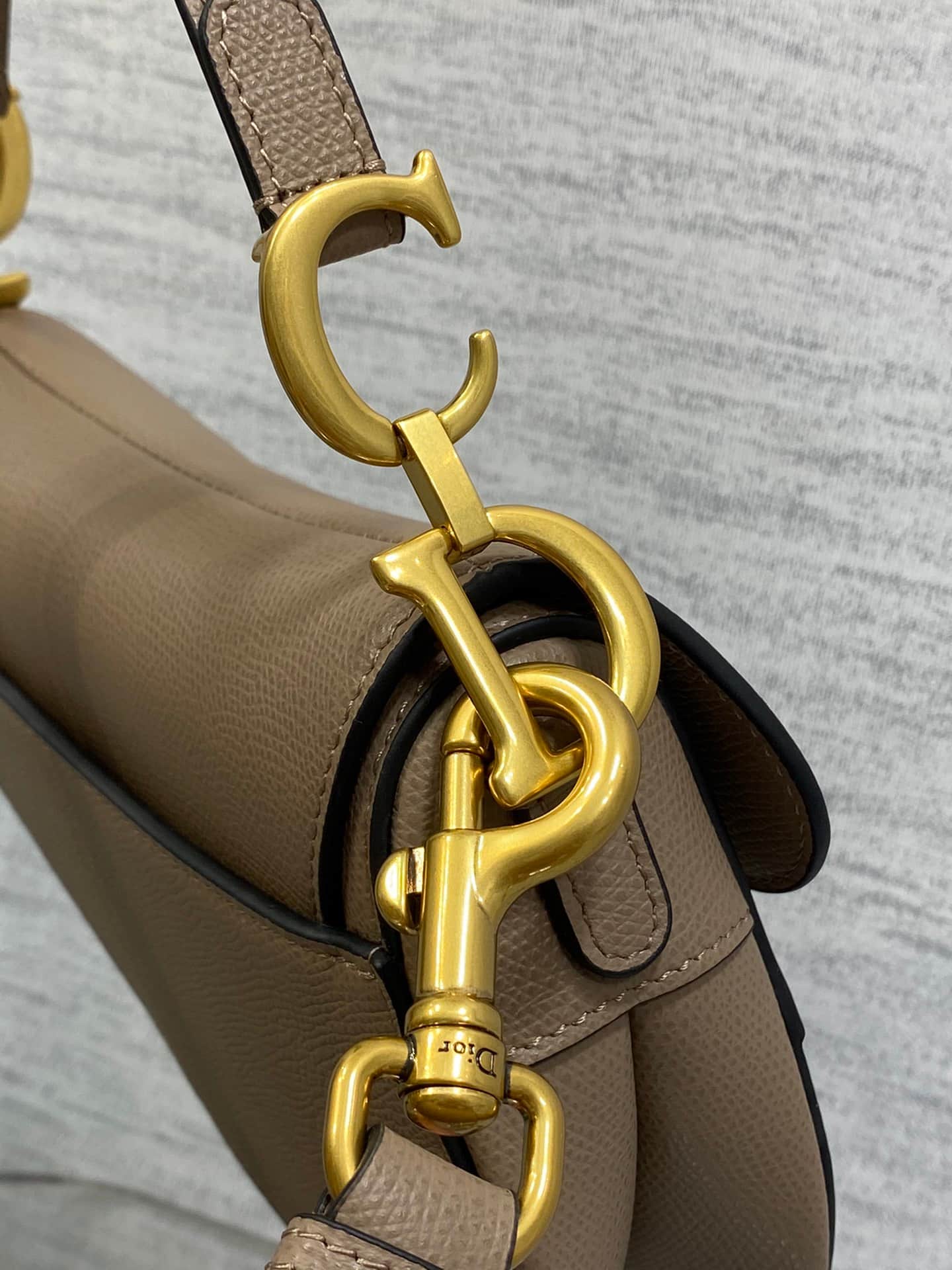 Mini SADDLE BAG Grained Calfskin Warm Taupe High