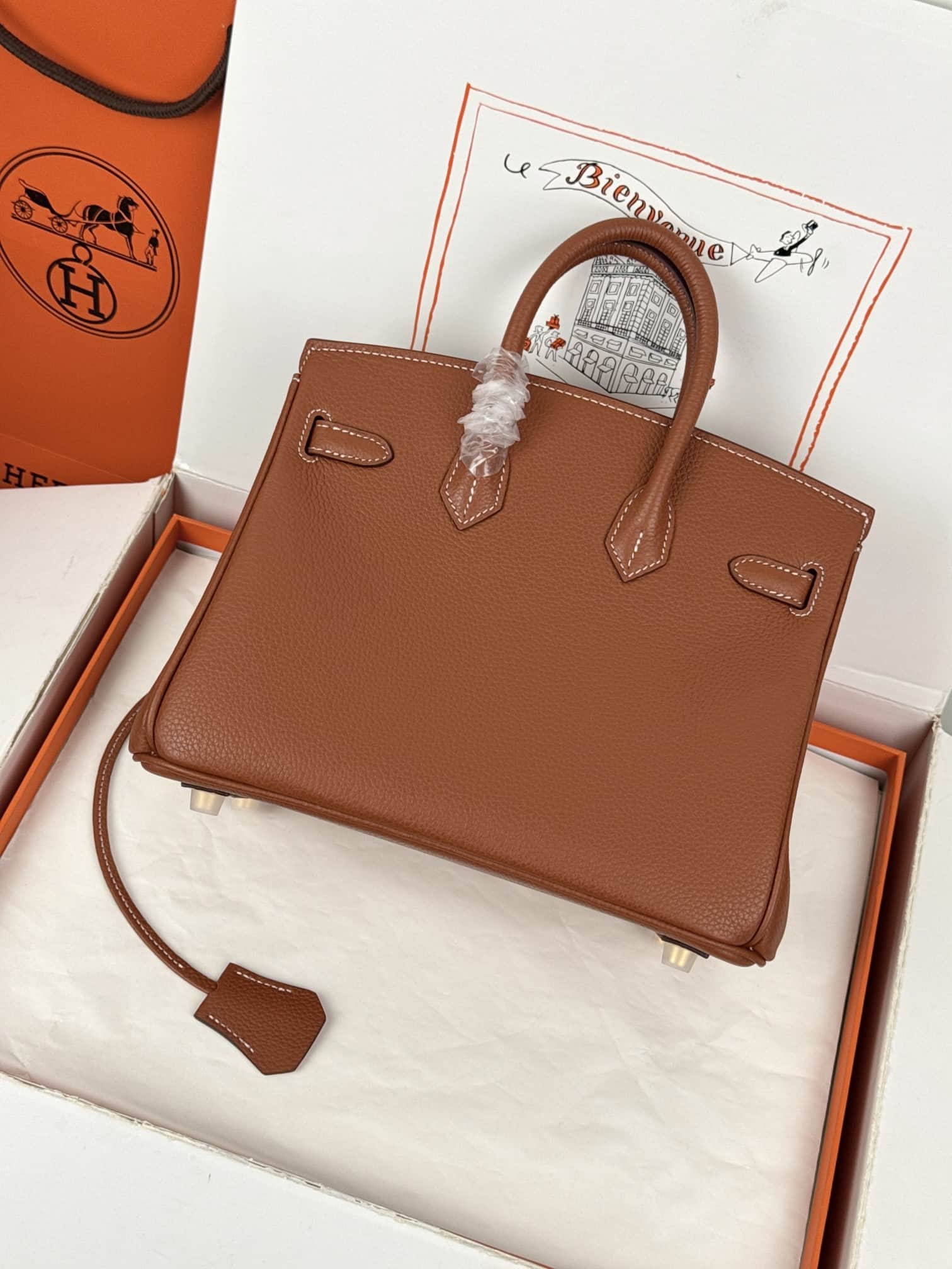 Hermes Birkin 25/30 Bag Togo Calfskin Leather Gold High