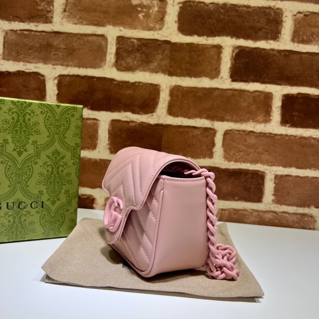 Gucci GG Marmont belt bag ‎739599 pink High