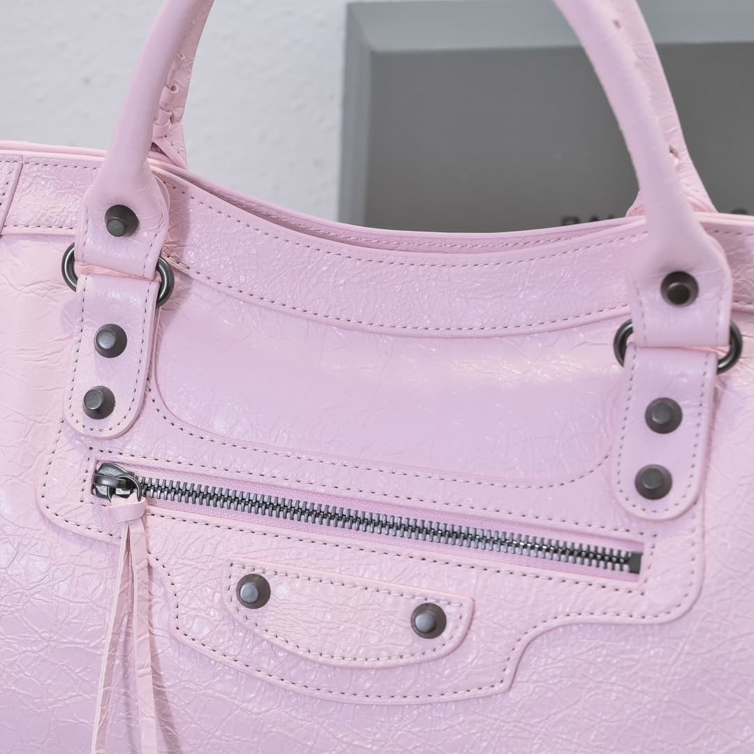 WOMEN'S LE CITY Medium Bag Black Metal Light Pink High