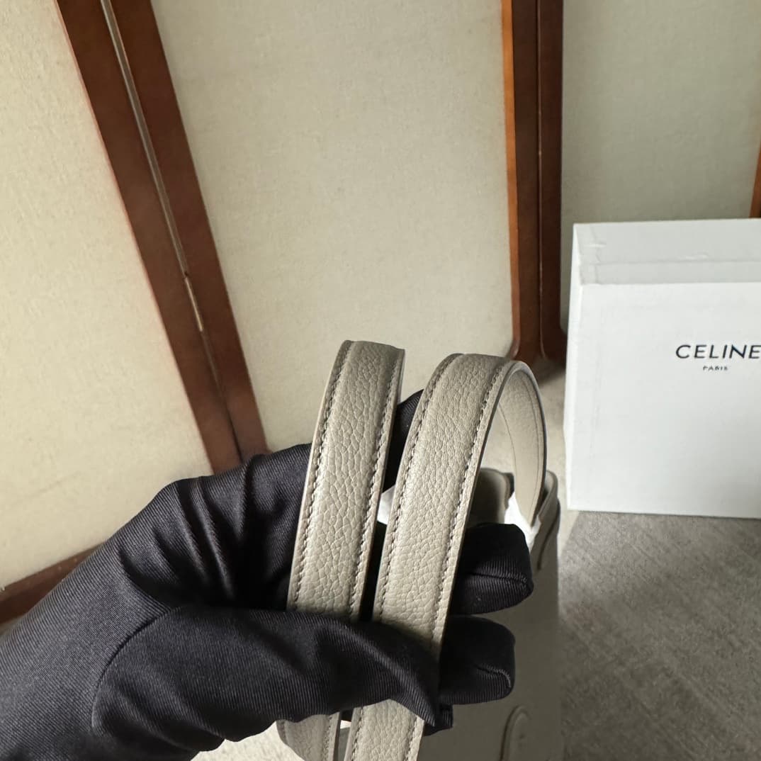 Celine Cabas Anais Tote Bag in Grey Grained Calfskin High