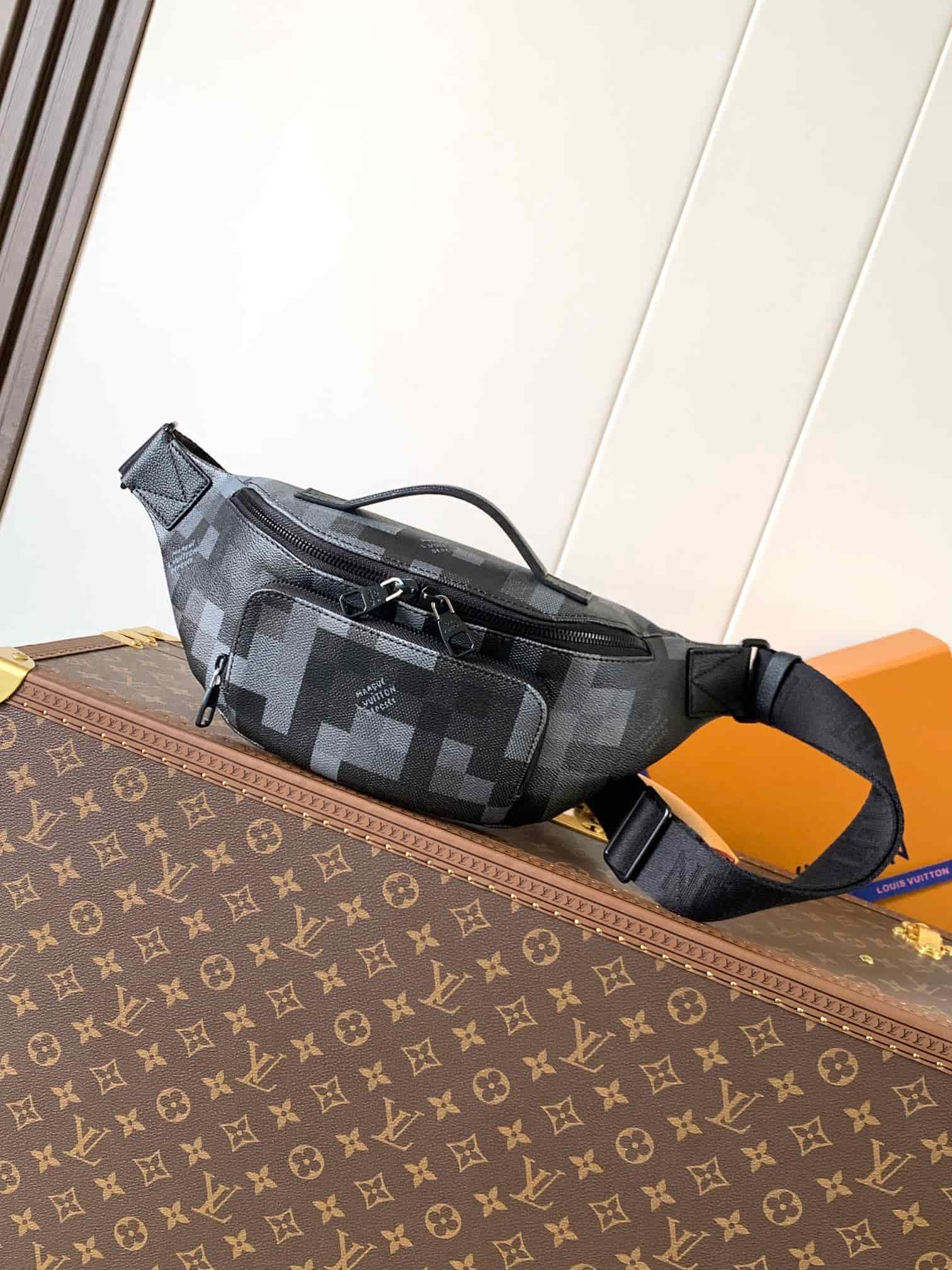 Louis Vuitton Rush Bumbag Damoflage Black coated canvas M14920 High