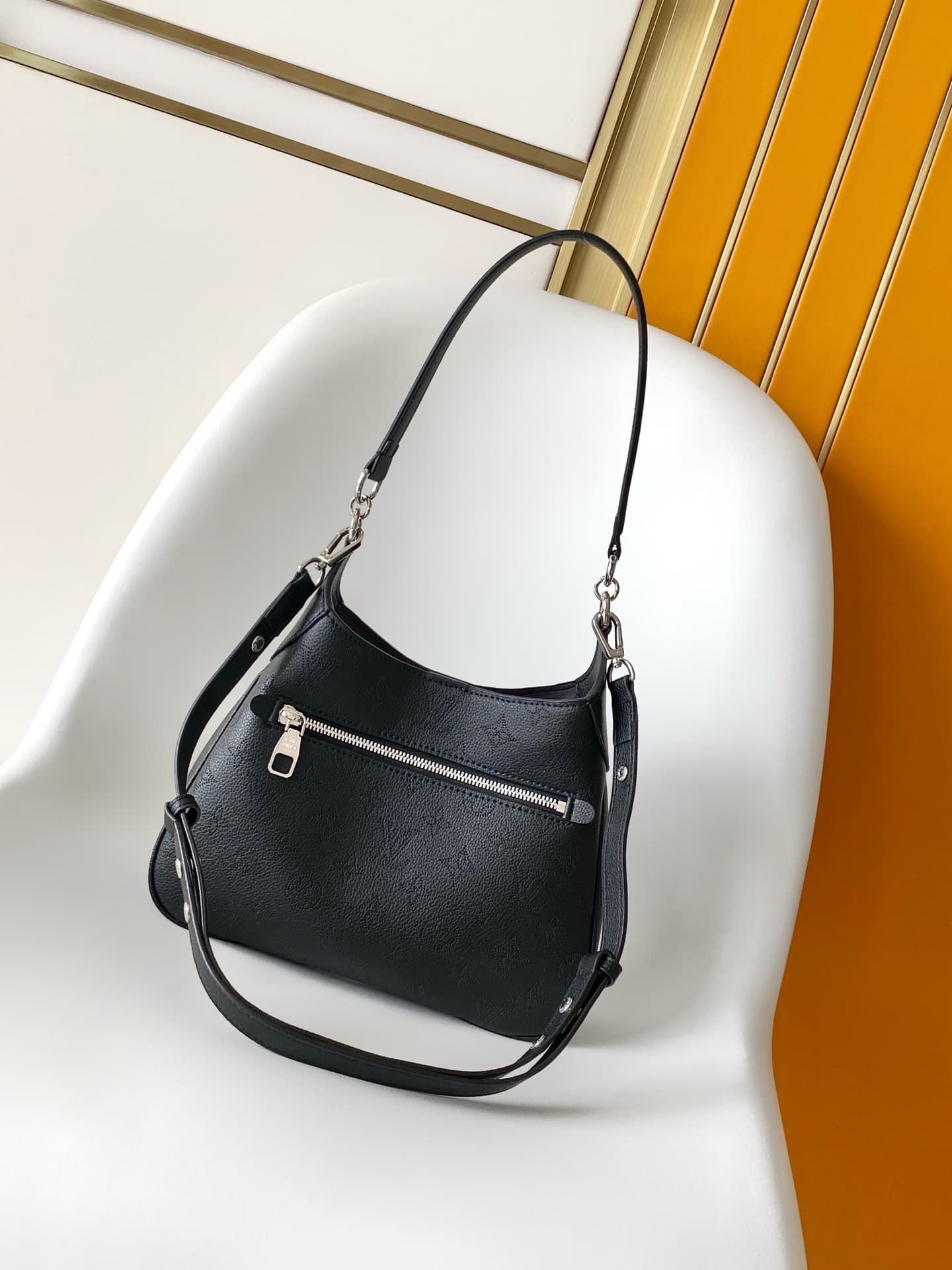 Louis Vuitton All Around PM Black Perforated Mahina calfskin leather M28306 High