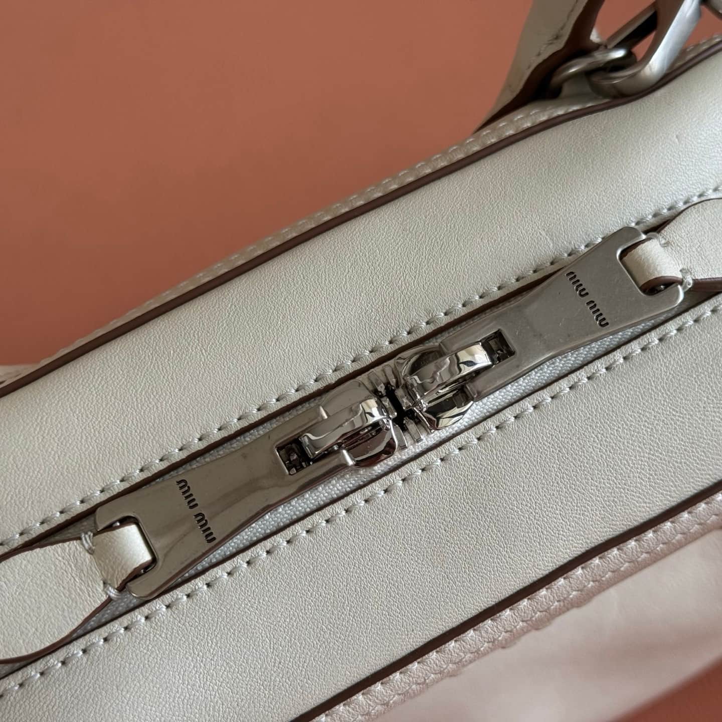 Miu Miu Vivant nappa leather bag Chalk White 5bb199 TOP
