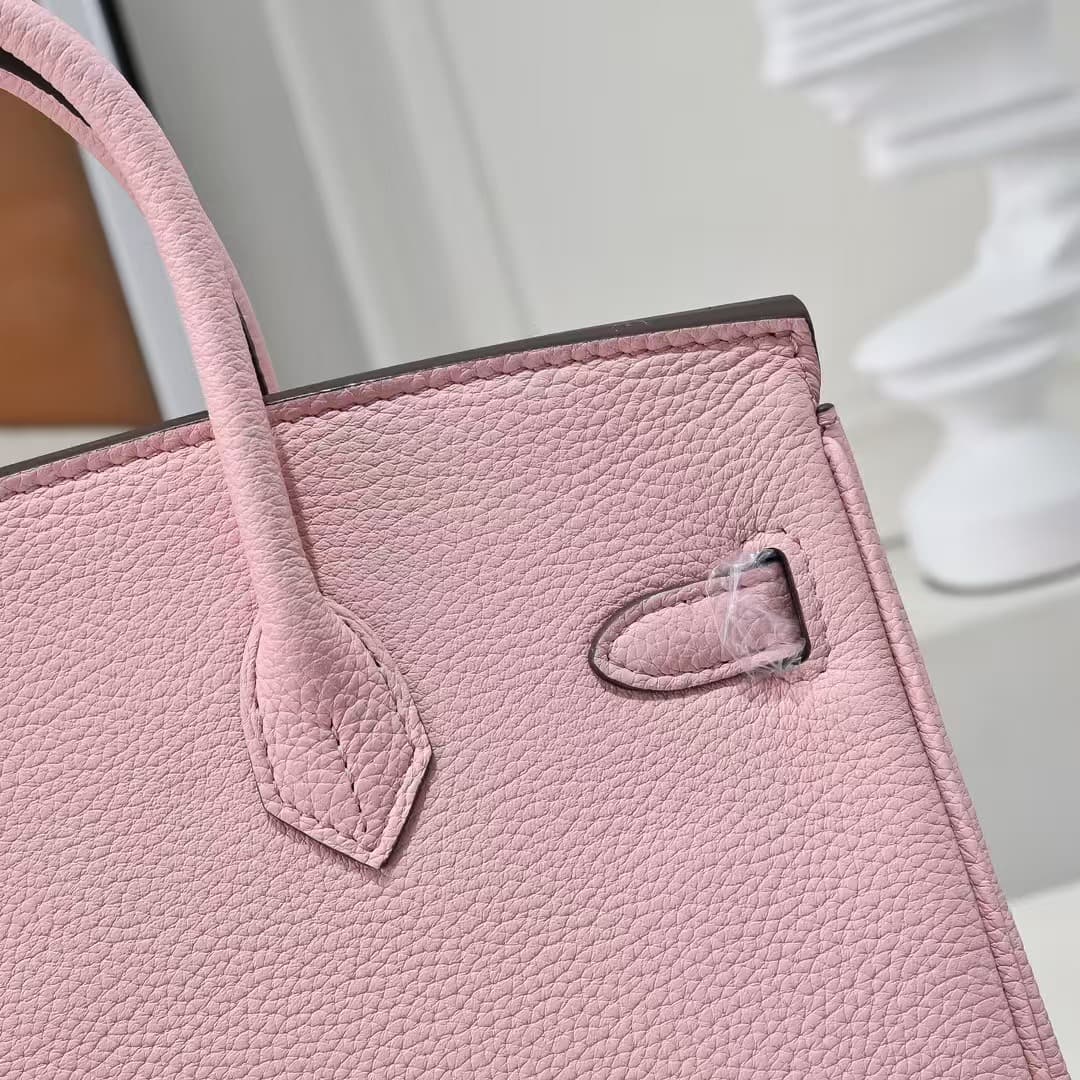 Hermes Birkin 25/30/35cm Bag Calfskin Silver/Gold Metal In Pink High