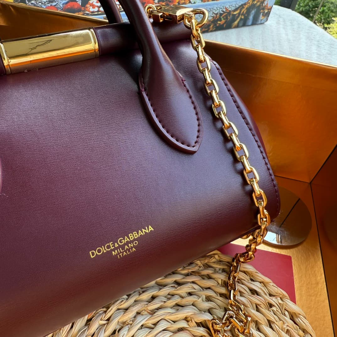 Dolce & Gabbana Mini Marlene Day leather tote bag Claret High