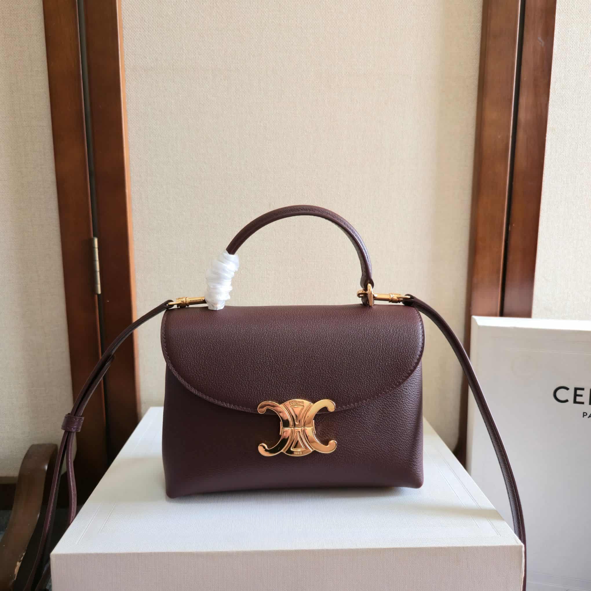 Celine Mini Nino bag in Dark Brown Supple Calfskin High