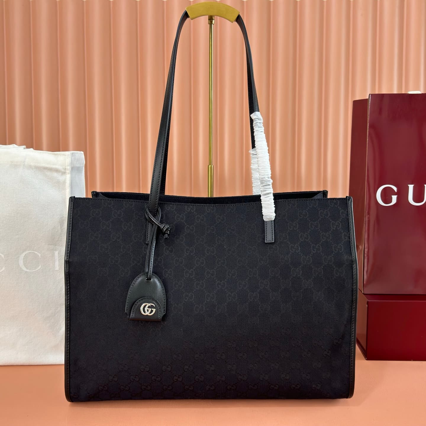 Gucci Londra large tote bag Black GG canvas 875056 High