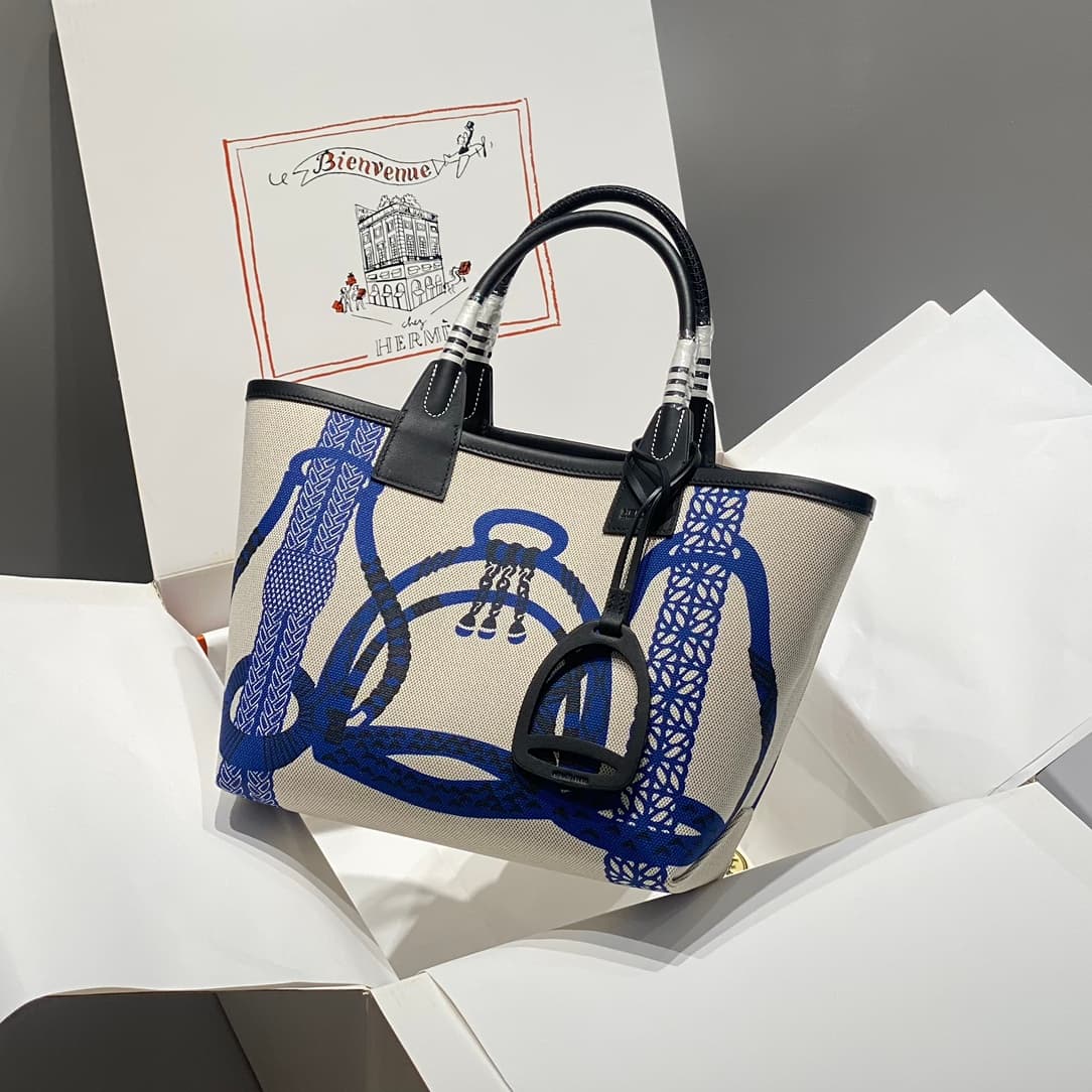 Hermes Steeple Bags Leather with Canvas WAX High