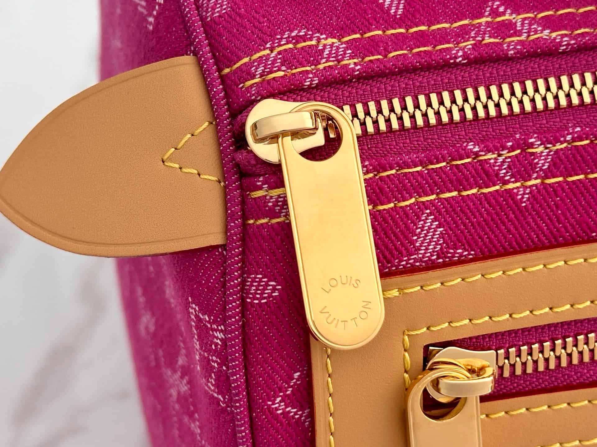 Louis Vuitton Neo Speedy Handbag in Fuchsia Denim M95215 High