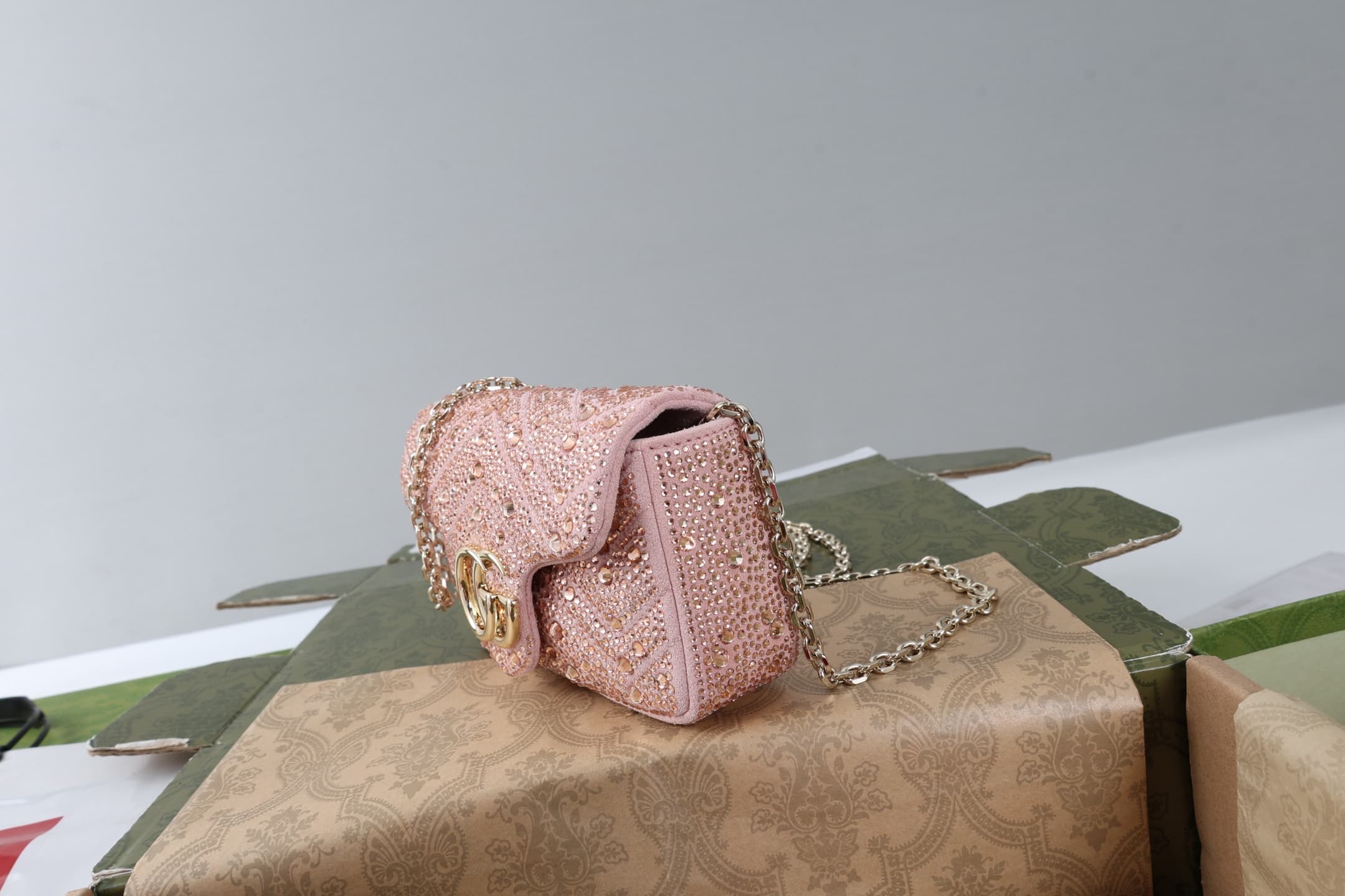 Gucci GG Marmont Mini shoulder bag in crystals 841290 High