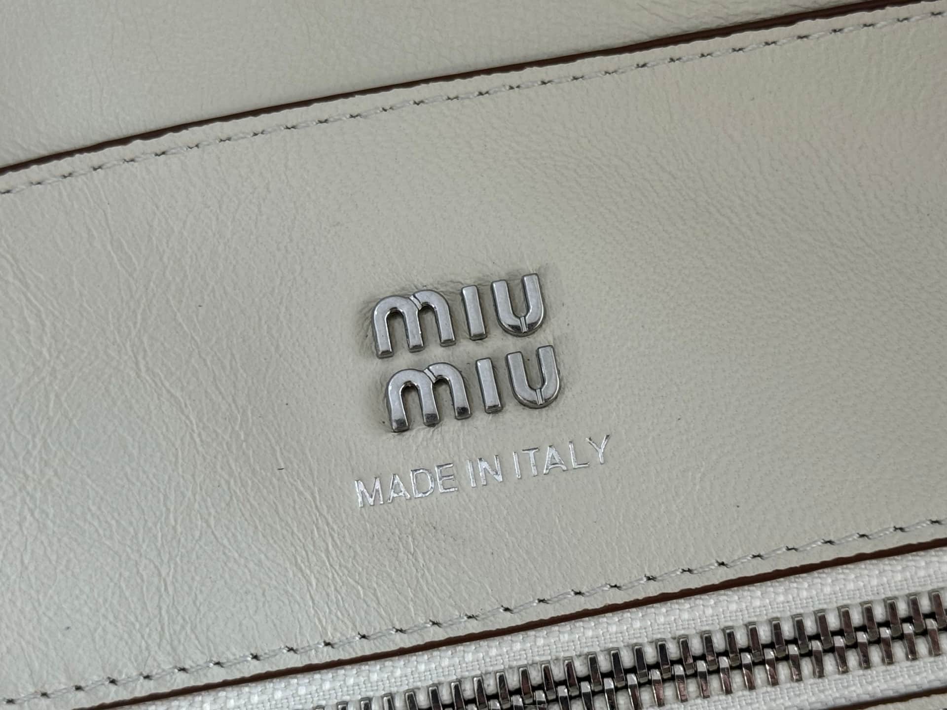 Miu Miu Vivant nappa leather bag Chalk White 5BB196 TOP