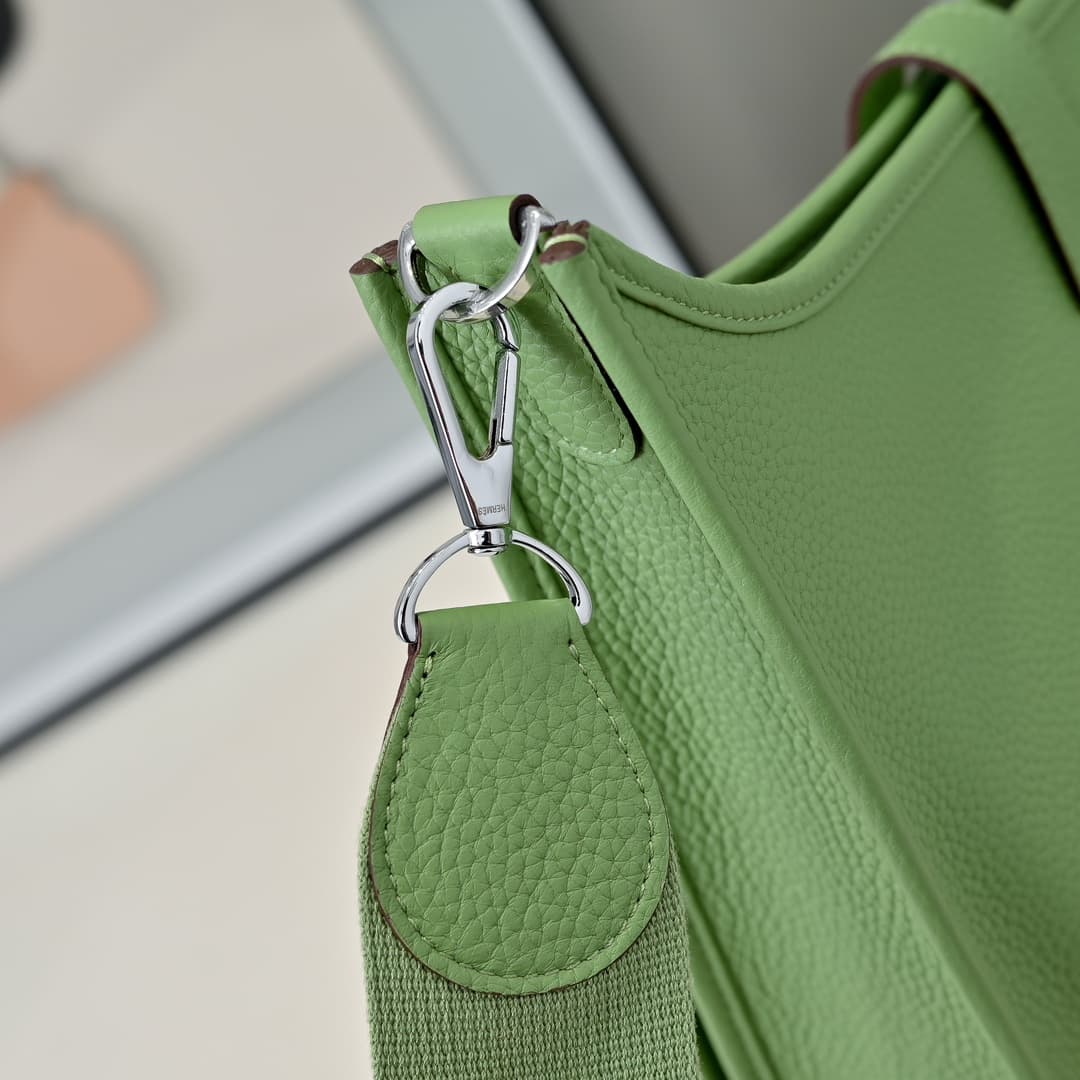 Hermes Evelyne III PM Bag Clemence Leather In Light Green High