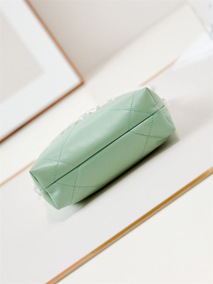 Chanel 22 MINI HANDBAG Patent Gradient Calfskin & Lacquered Metal Green AS3980 A