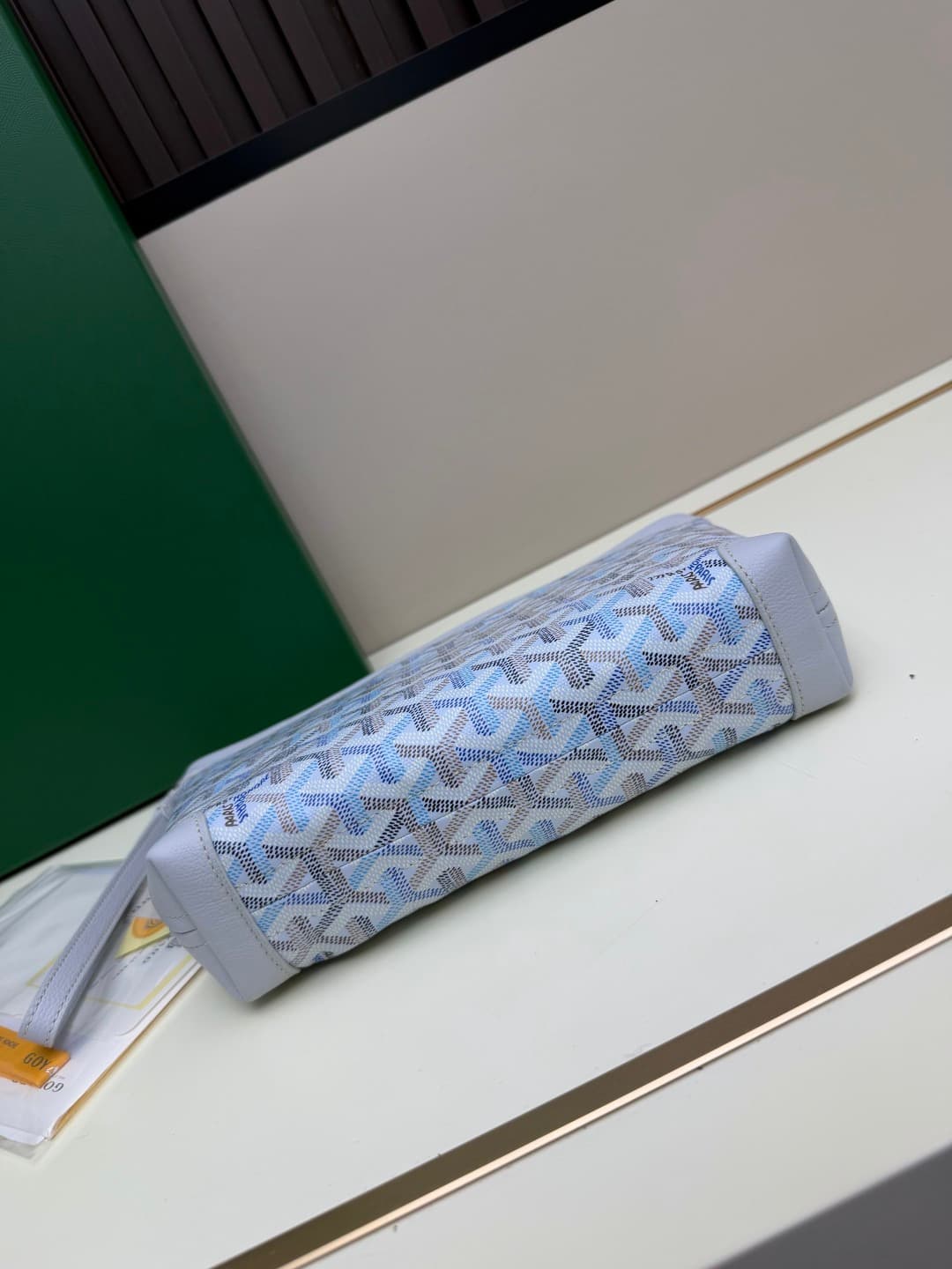 Goyard Conti pouch Goyardine canvas and Chevroches Calfskin Grey-Blue High