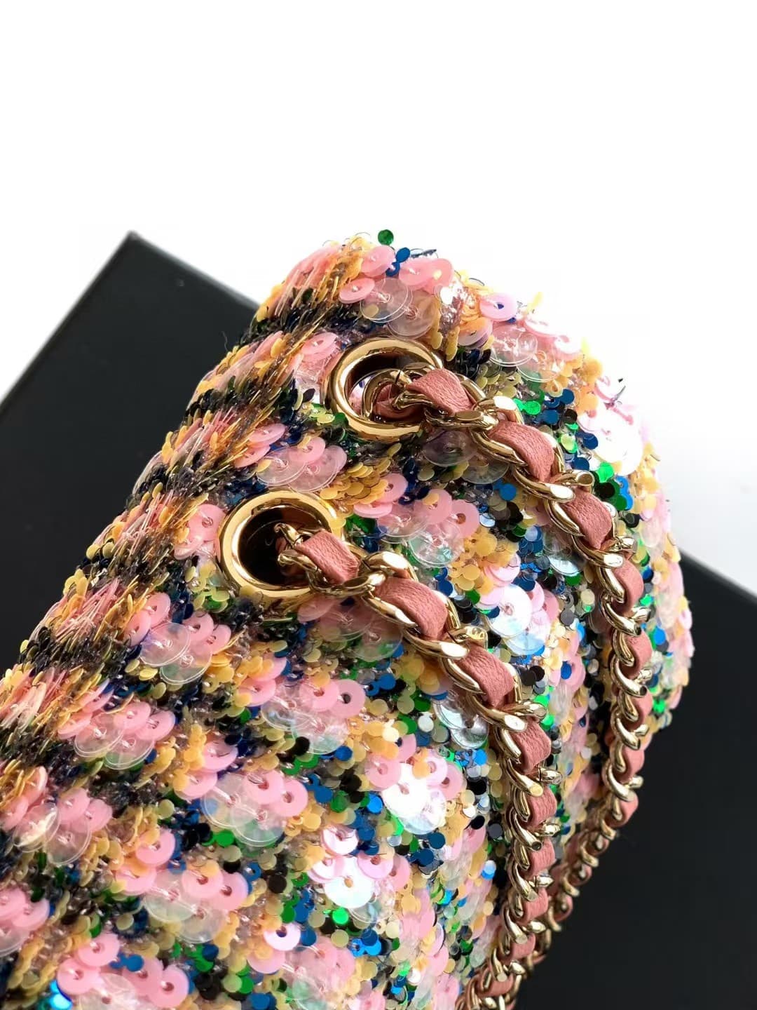 Chanel Flap Bag Sequins & Gold-Tone Metal AS4561 A