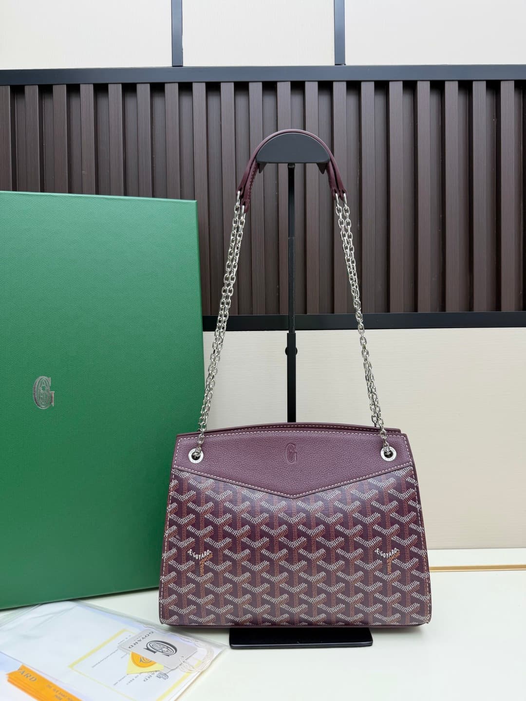 Goyard Rouette Structure bag in Brugandy Goyardine Canvas High