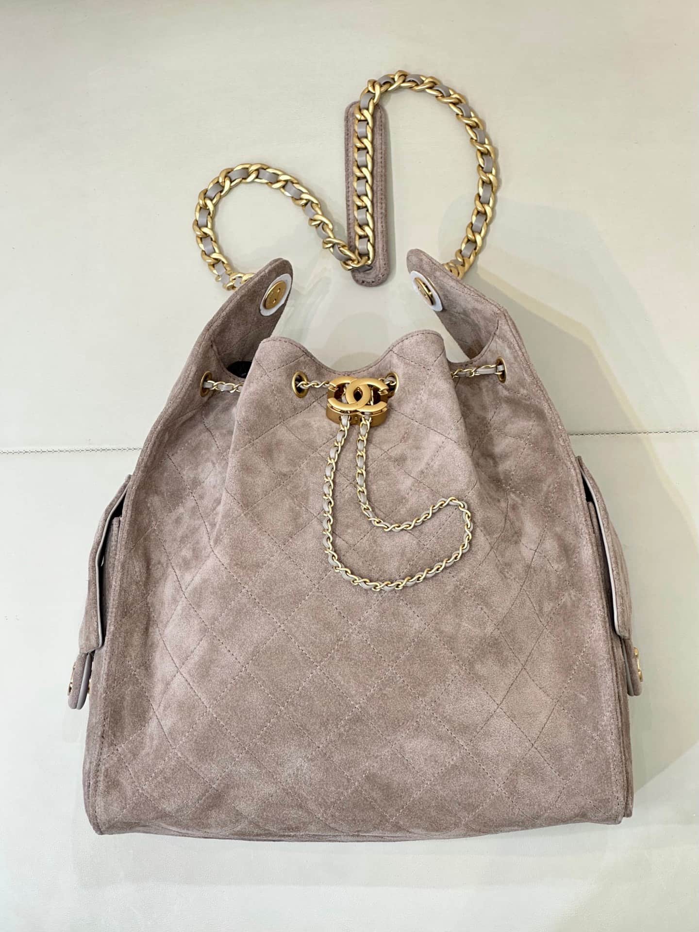 Chanel 25 Medium Hobo handbag AS5311 Suede &Gold-tone Metal Brown TOP