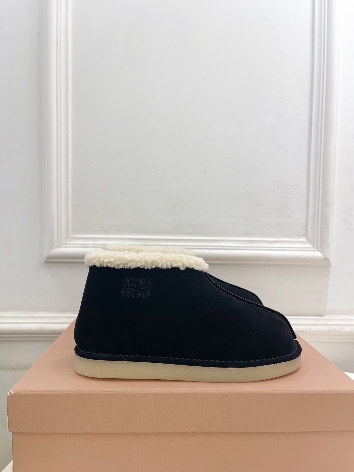 Miu Miu shearling-trimmed Suede Boots