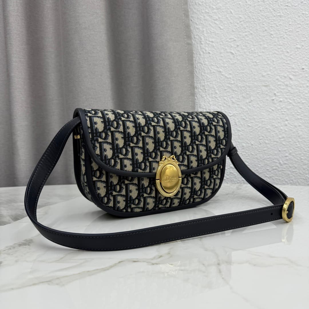 Dior Médaillon Flap Bag Blue Dior Oblique Jacquard M3922 High