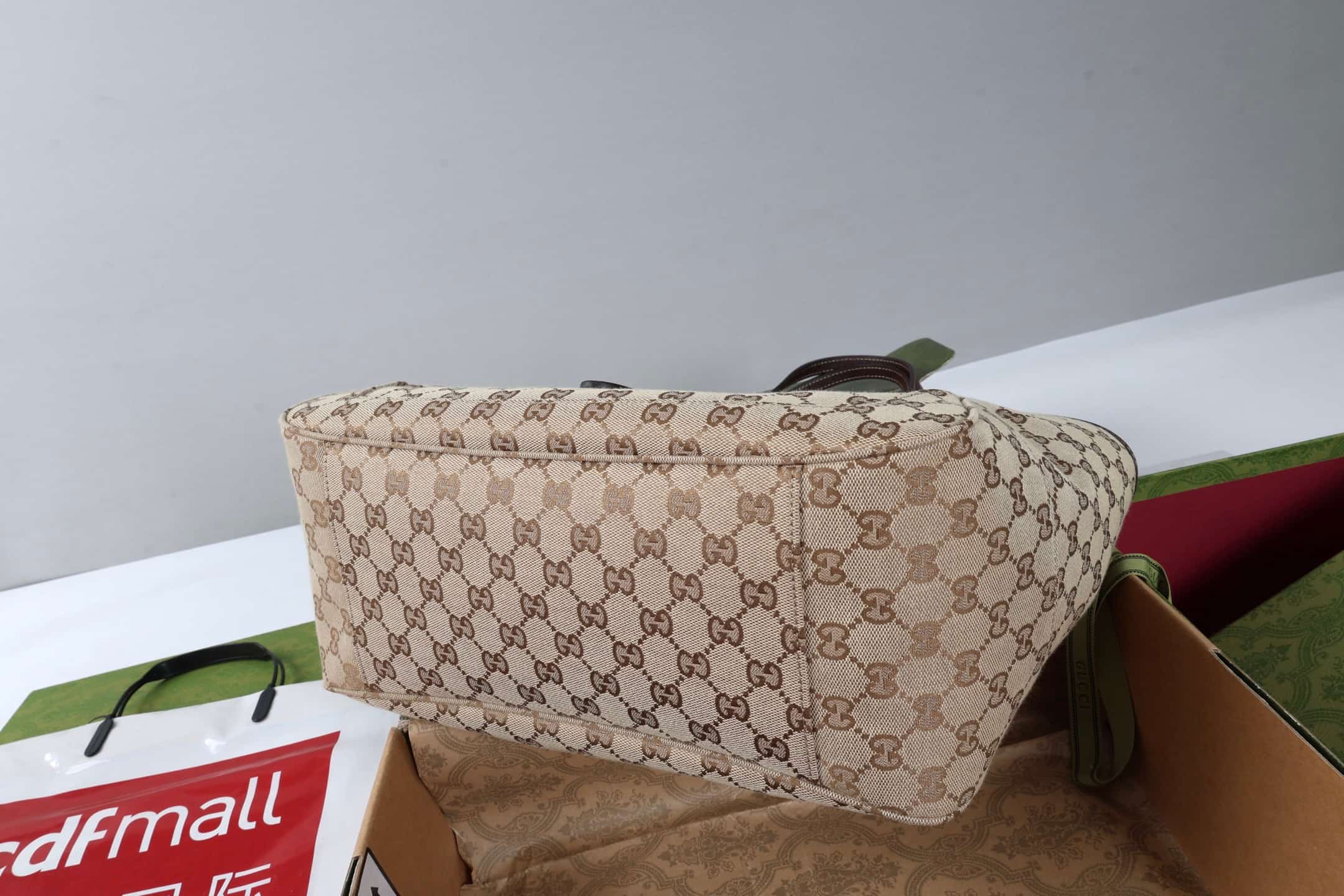 Gucci Mercato medium tote bag sand and brown GG canvas 866645 High