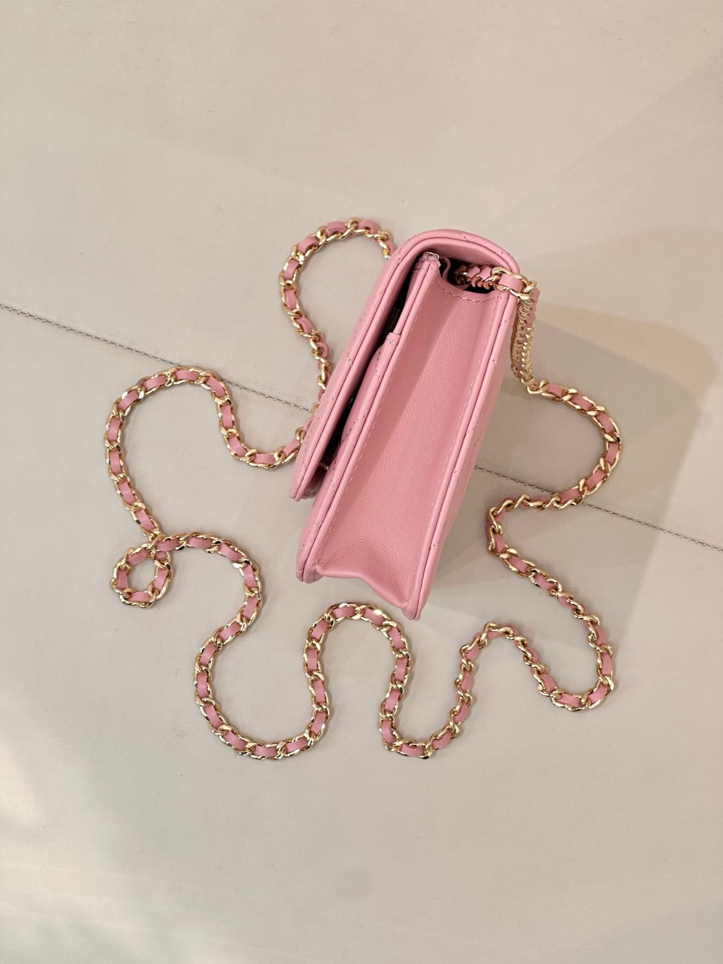 Chanel Wallet on Chain Lambskin& Gold-tone Metal AP0250 Pink TOP