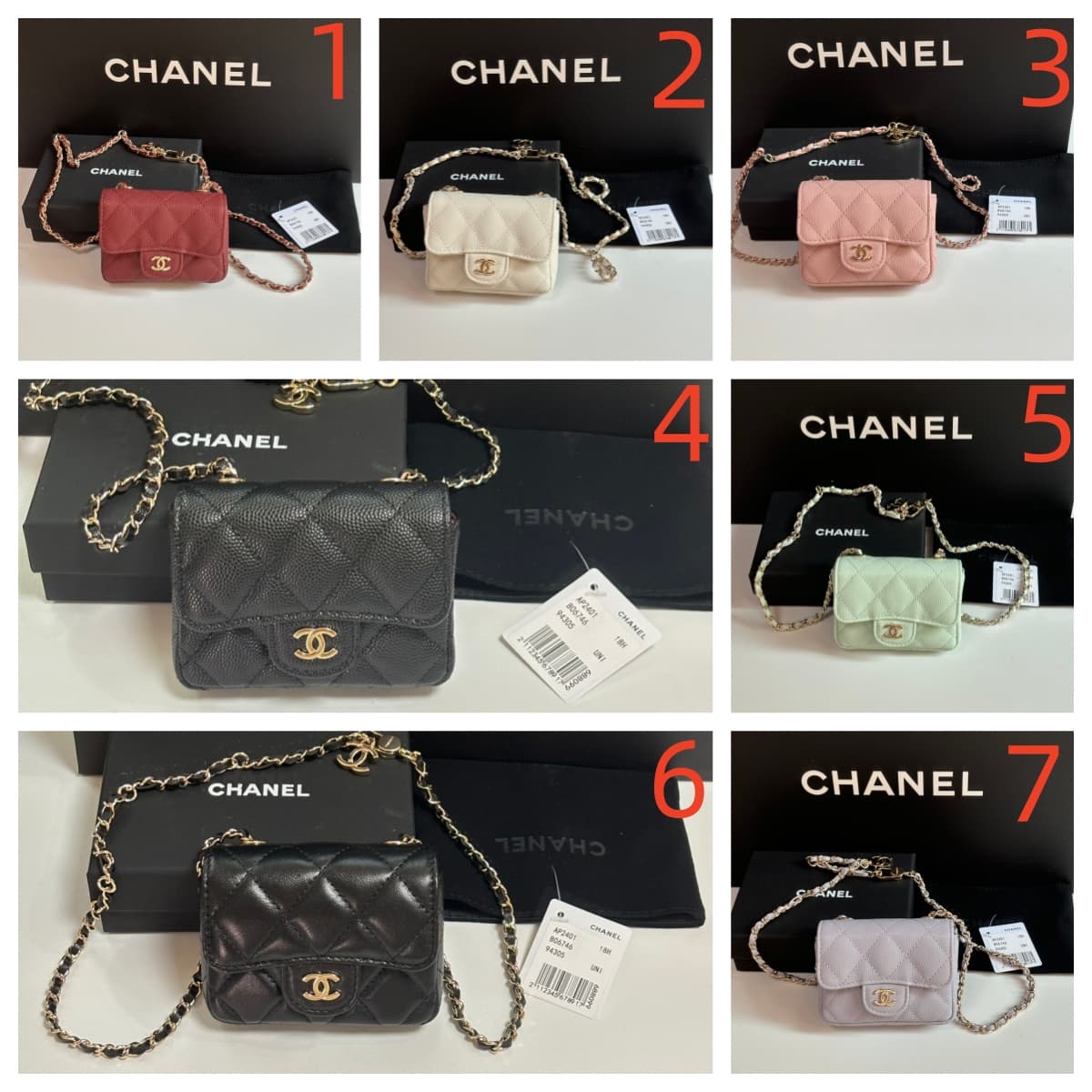 Chanel  Mini Flap Card Holder on Chain AP2401 A