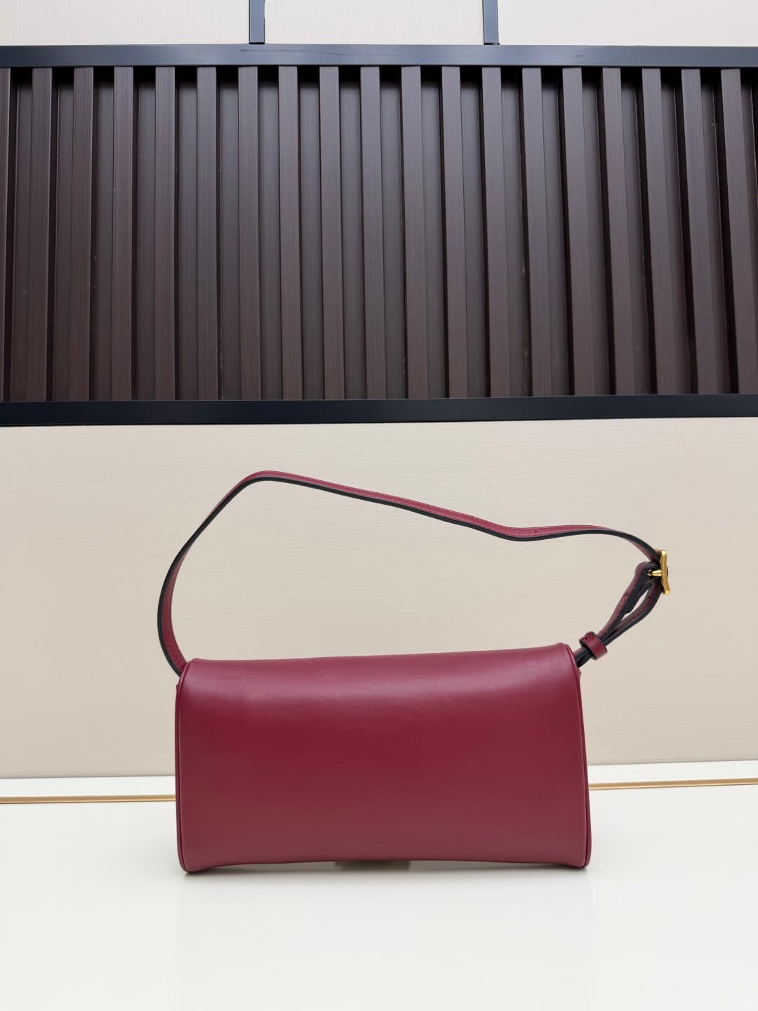 Valentino Garavani Devain Small Nappa Shoulder Bag Burgundy High
