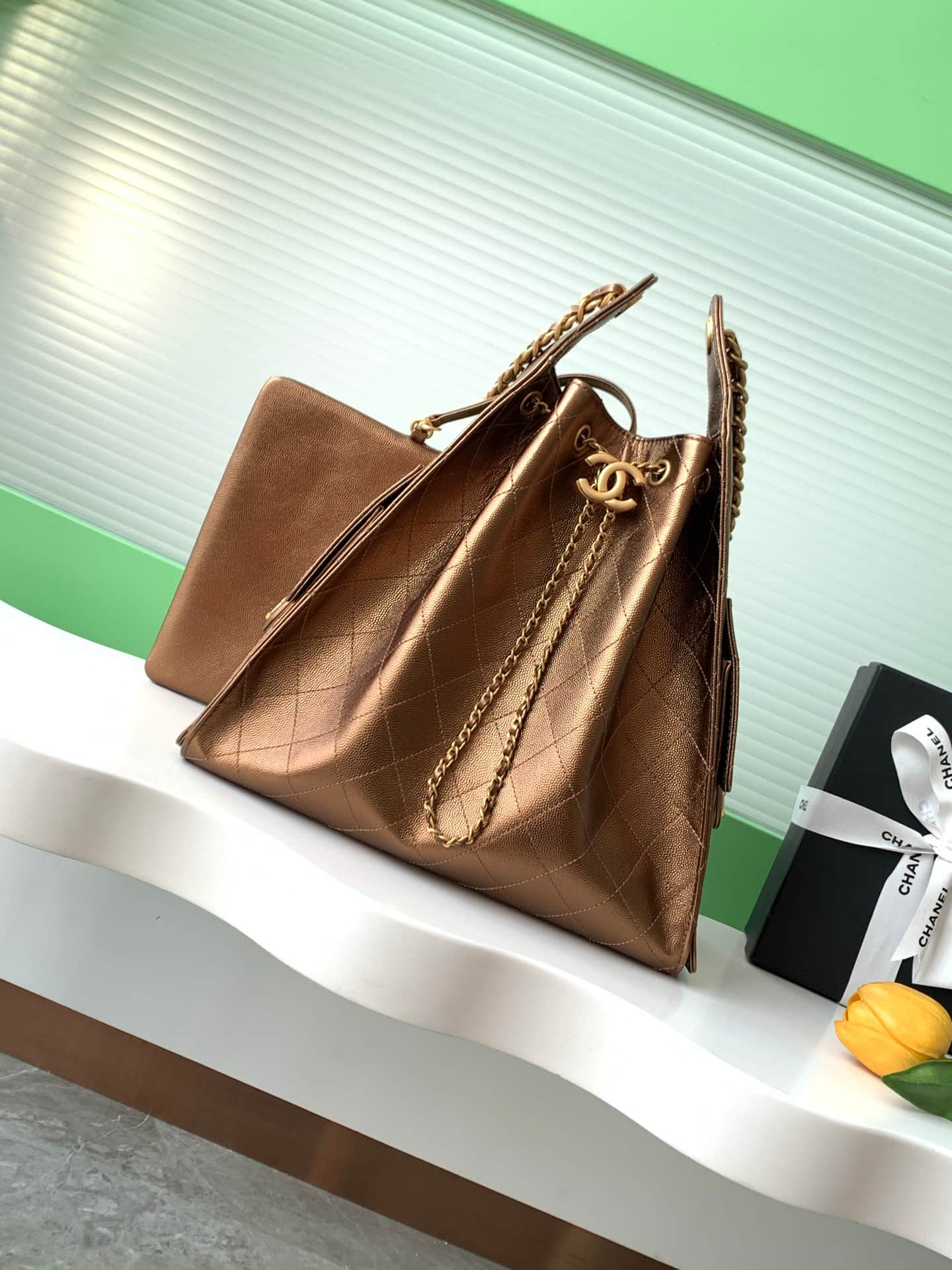 Chanel 25 Medium Hobo Medium handbag AS5311 Grained Calfskin & Gold-tone Metal Dark Gold A