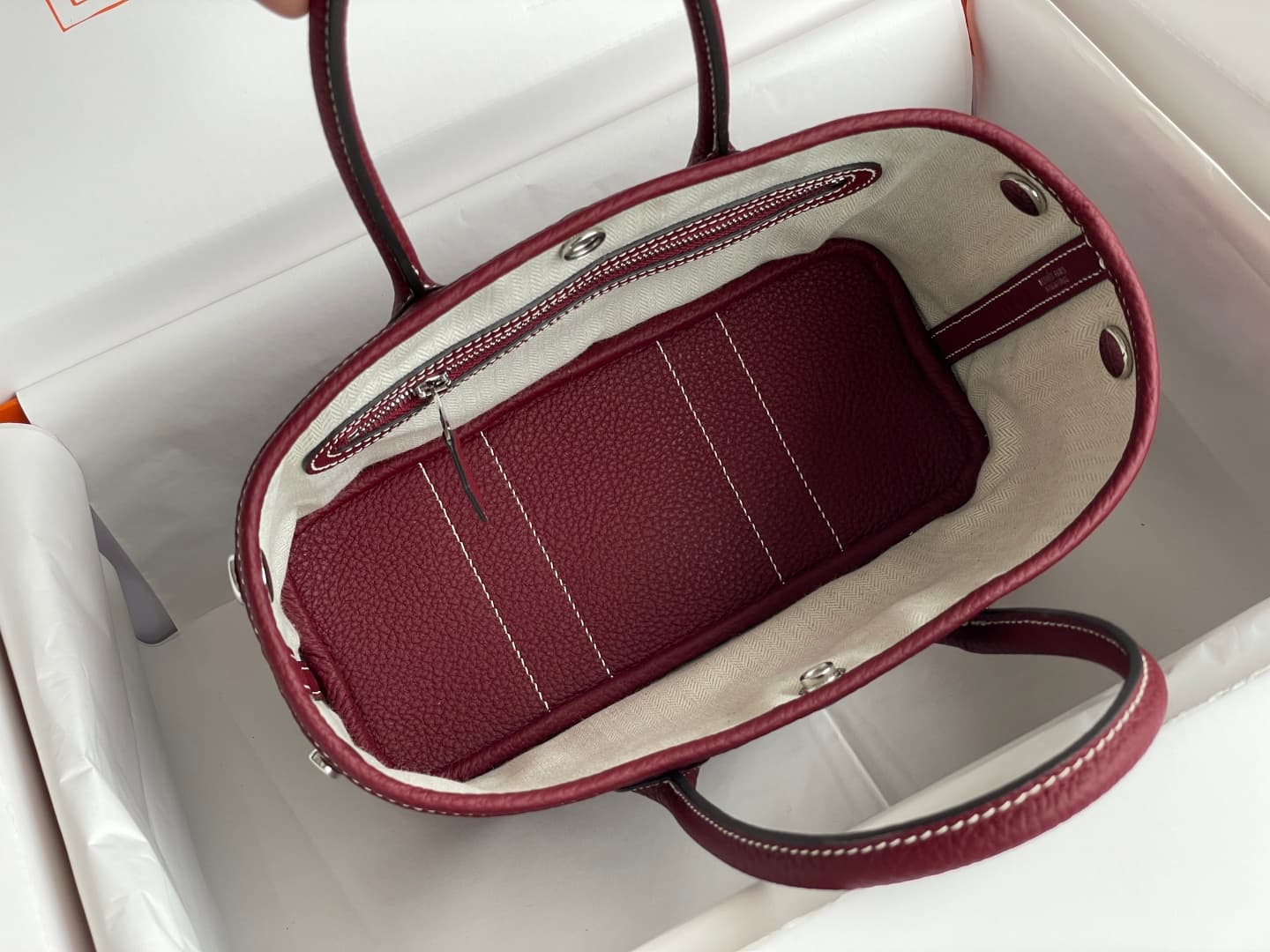 Hermes Garden Party 23 bag in Rouge H Togo Leather WAX High