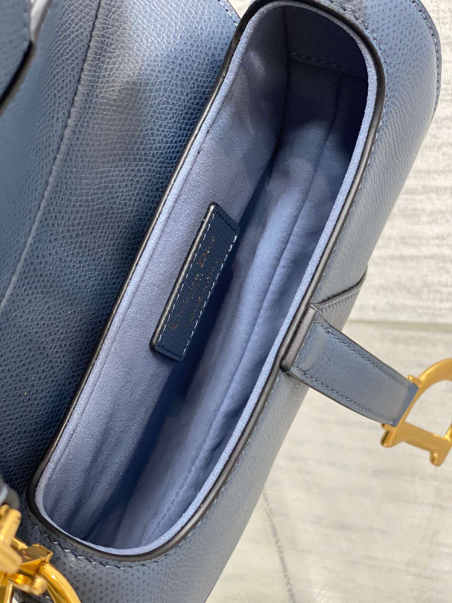 Mini SADDLE BAG Grained Calfskin  Blue High