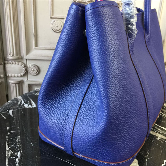 Hermes Garden Party 30/36 Bag Calfskin In Royal Blue High