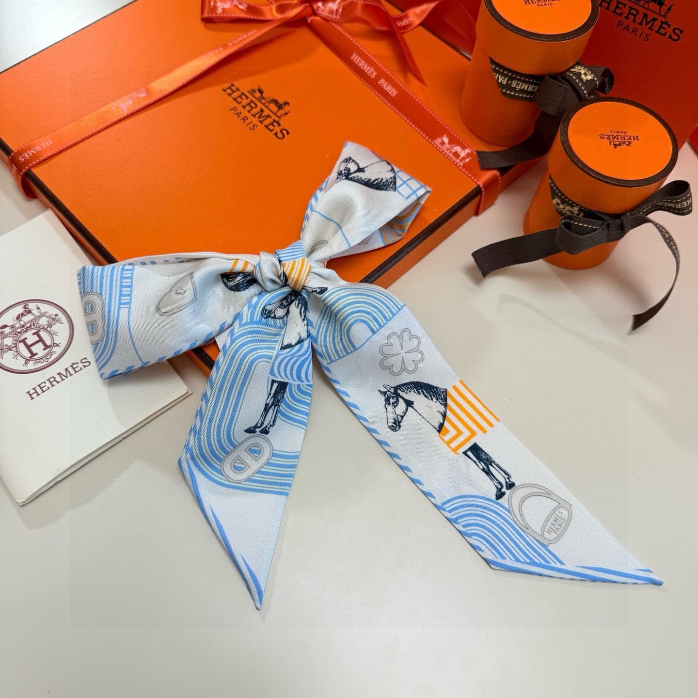 Hermes Garde-Robe Pop silk Twilly scarf