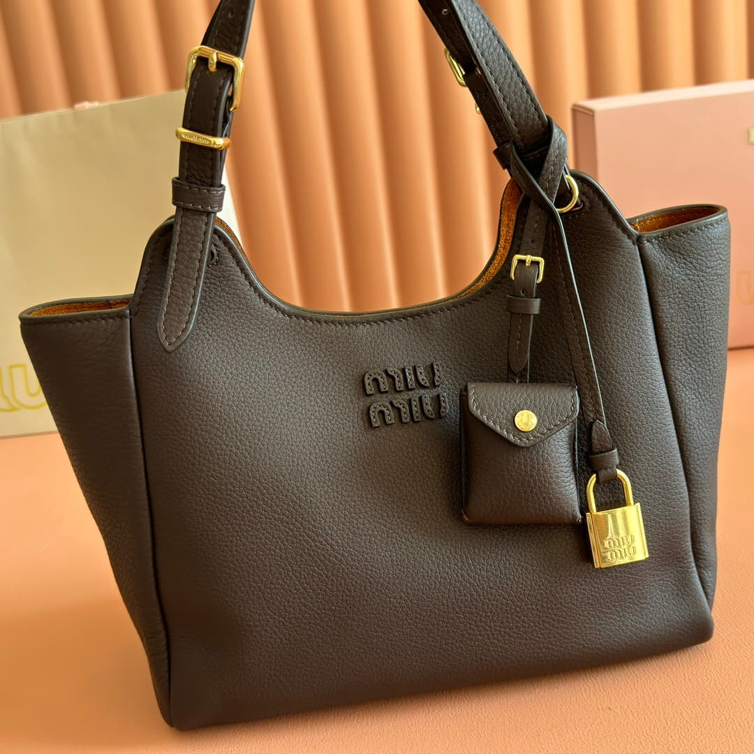 Miu Miu Black Hammered Leather Shoulder Bag 5ba304 High
