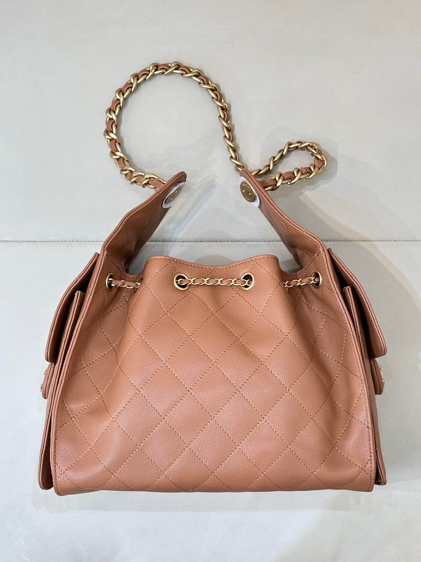 Chanel 25 Small Hobo handbag AS5293 Grained Calfskin & Gold-tone Metal Brown TOP